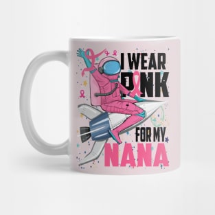 I Wear Pink For My Nana Breast Cancer Awareness Grandma Kids Mug